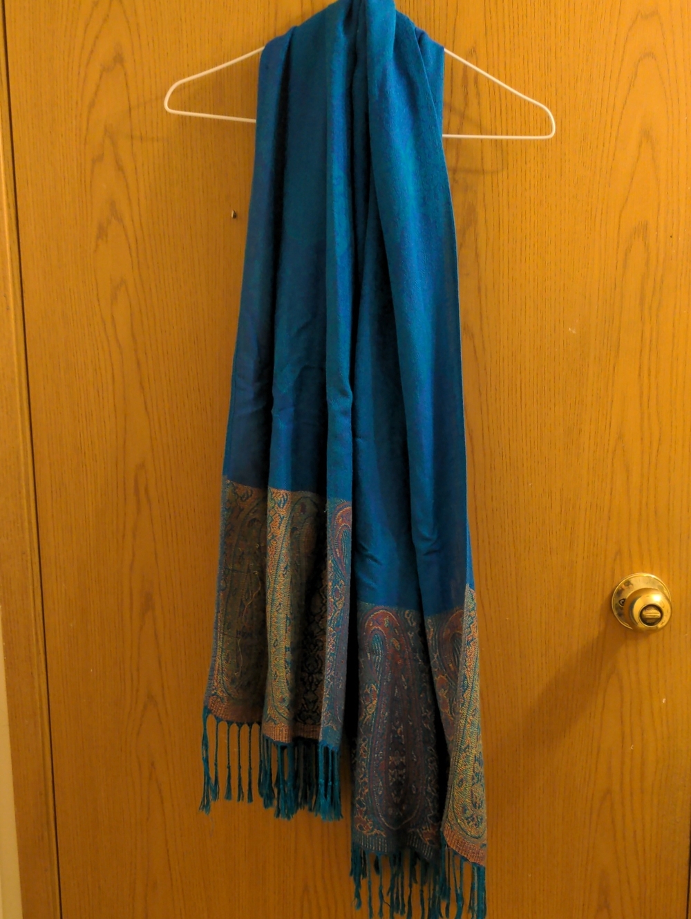 100% Pashmina Scarf - Blue